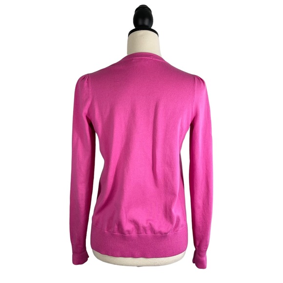 Boden Cotton Crewneck Cardigan Sweater Candy Pink Long Sleeve, Size XS - Picture 7 of 10